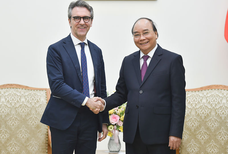 Thủ tướng Nguyễn Xuân Phúc tiếp Đại sứ Giorgio Aliberti, Trưởng Phái đoàn EU tại Việt Nam