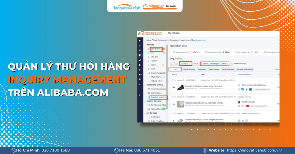 Quản lý thư hỏi hàng – Inquiry Management trên Alibaba.com