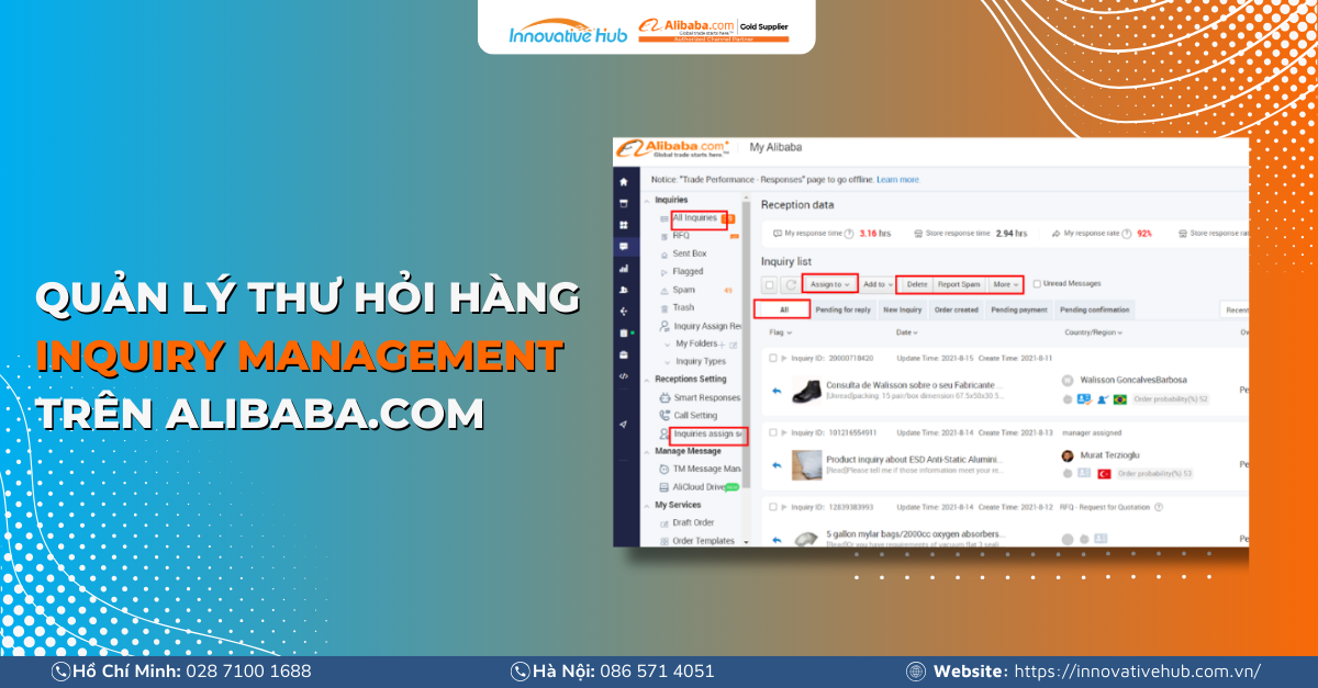 Quản lý thư hỏi hàng – Inquiry Management trên Alibaba.com