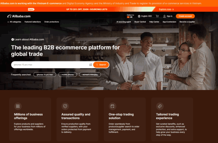 Gian hàng toàn cầu trên Alibaba.com giúp SME Việt Nam xuất khẩu xuyên biên giới