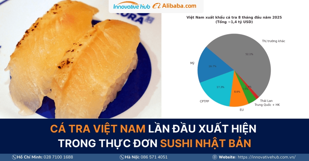 Bước ngoặt lớn: Cá tra Việt Nam lần đầu xuất hiện trong thực đơn sushi Nhật Bản